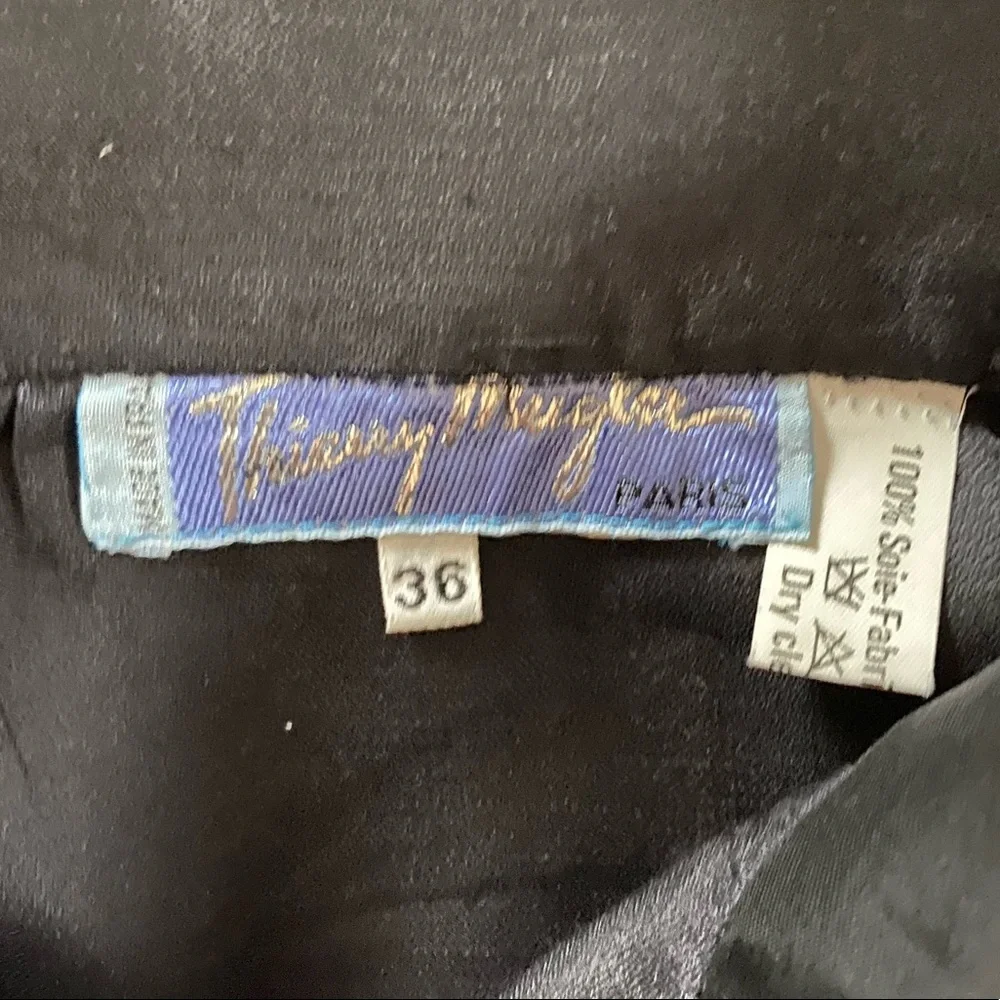 Thierry Mugler Vintage Silk Black Pencil Skirt